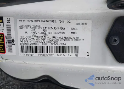 2016 Toyota Tacoma Sr из США, поврежденный, VIN 5TFSX5EN1GX045004